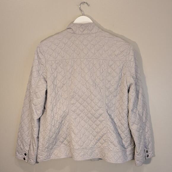 Laura Ashley Quilted Jacket Silver Grey Packable Lightweight Layer - Size M - Picture 2 of 6